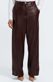 Foxcroft Ciara Wide Leg Faux Leather Pants