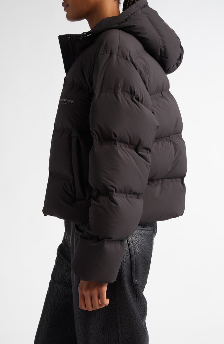 Alexander Wang Crop Hooded Down Puffer Jacket, Alternate, color, 
