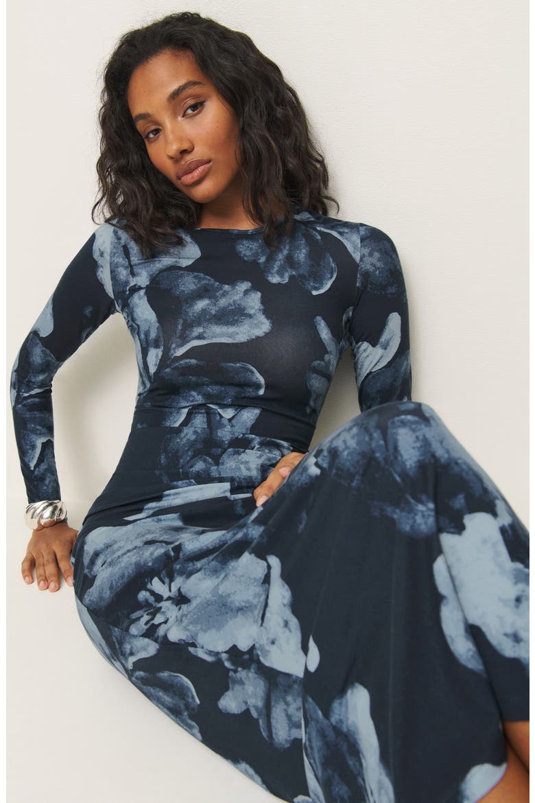 Tommie Long Sleeve Stretch Dress, Alternate, color, MIDNIGHT ROSE