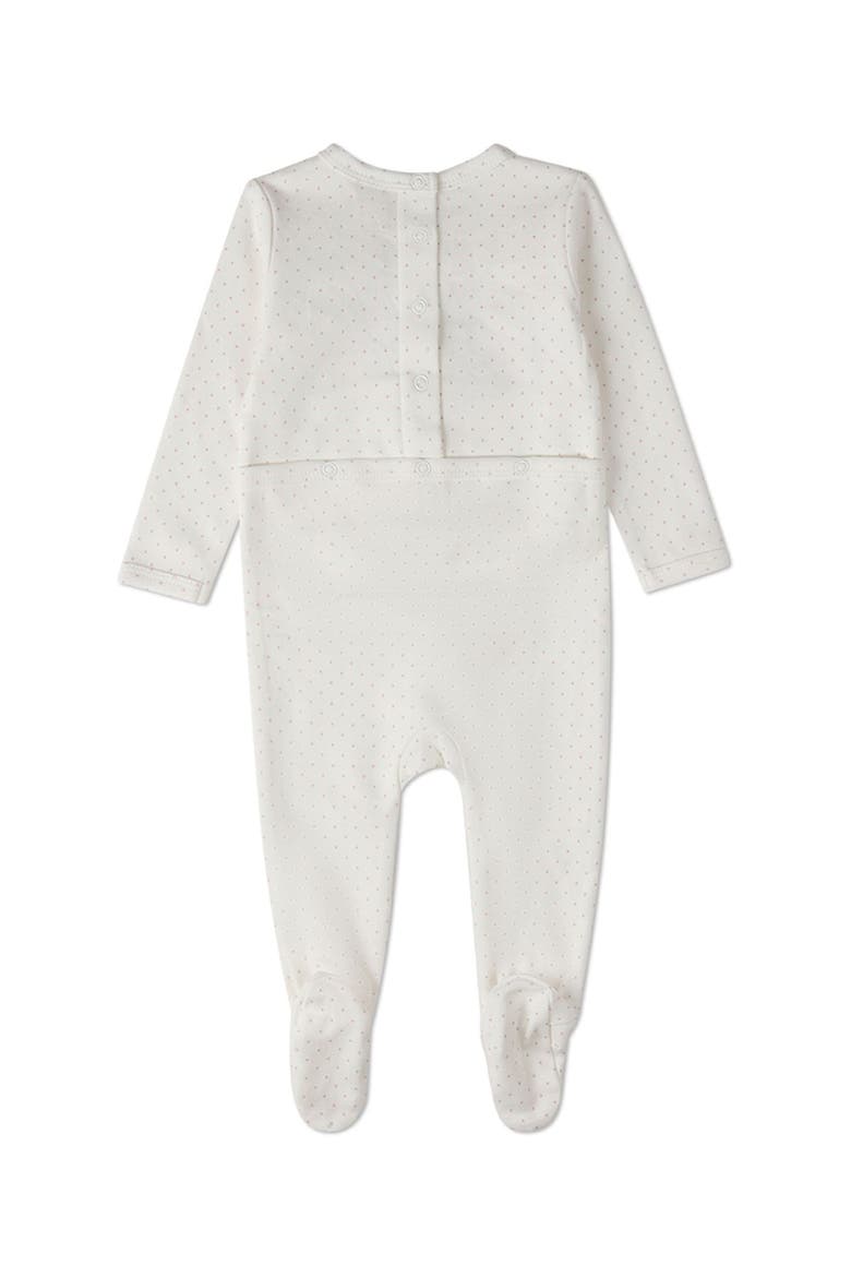 Baby Put A Bow On It Polka-Dot Footie, Alternate, color, Rose