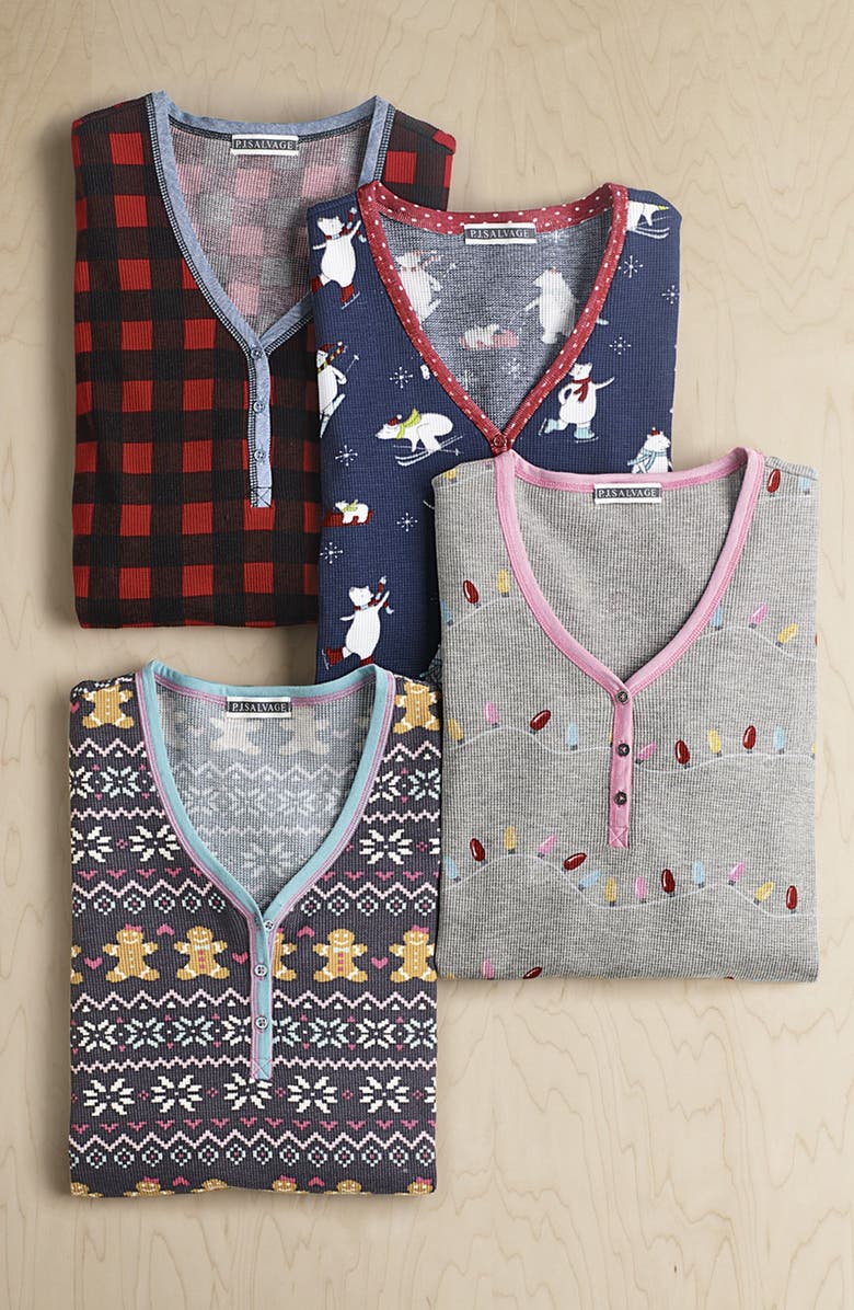 PJ Salvage Thermal Knit Sleep Shirt, Alternate, color,