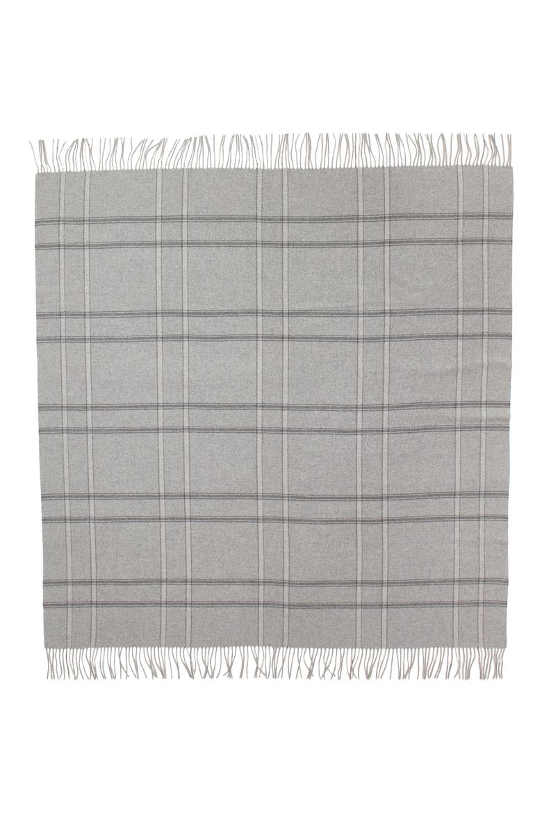 Plaid Wool & Cashmere Throw Blanket, Alternate, color, GREY JAMES PLAID