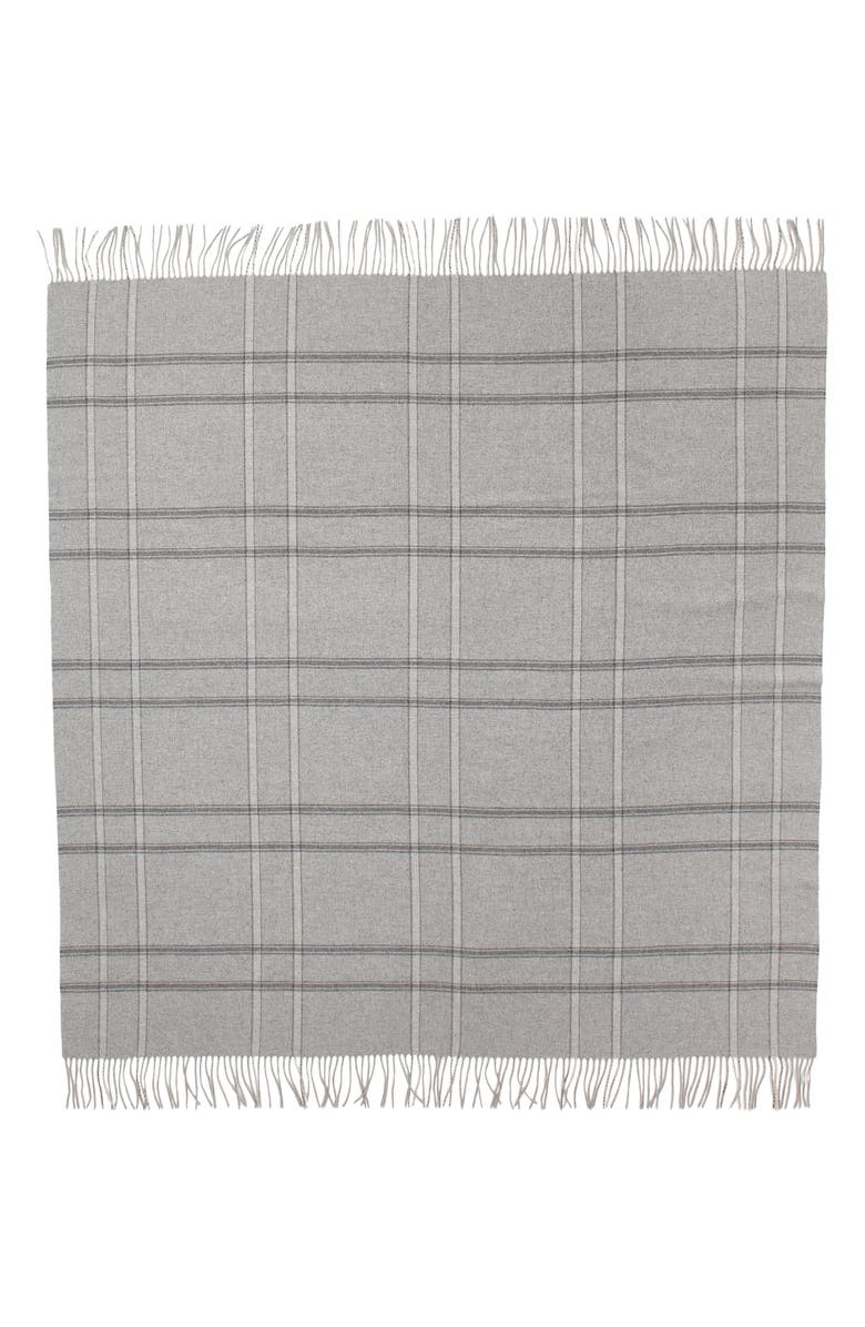 Nordstrom Plaid Wool & Cashmere Throw Blanket, Alternate, color,