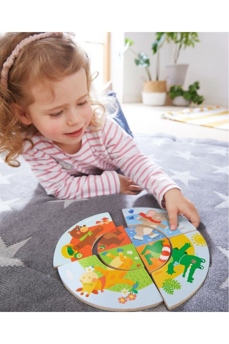 Animal Seasons 8 Piece Wooden Puzzle & Arranging Game, Alternate, color, Multi