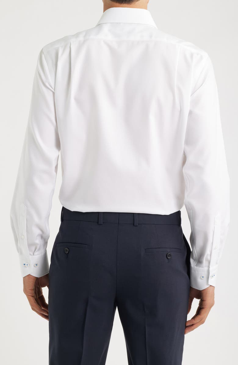 Lorenzo Uomo Trim Fit Solid White Textured Cotton Dress Shirt, Alternate, color, White