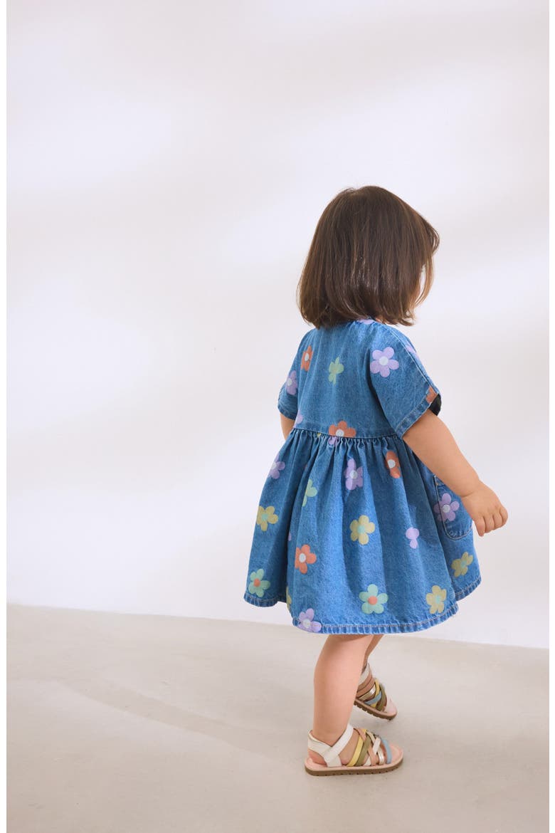 Kids' Floral Denim Shirtdress, Alternate, color, BLUE