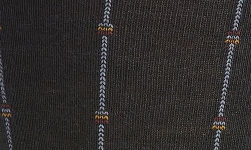 Pantherella Botolph Vertical Mini Box Stripe Wool Bland Dress Socks In Black