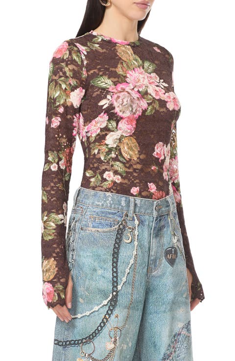 Kaylee Floral Lace Long Sleeve Top