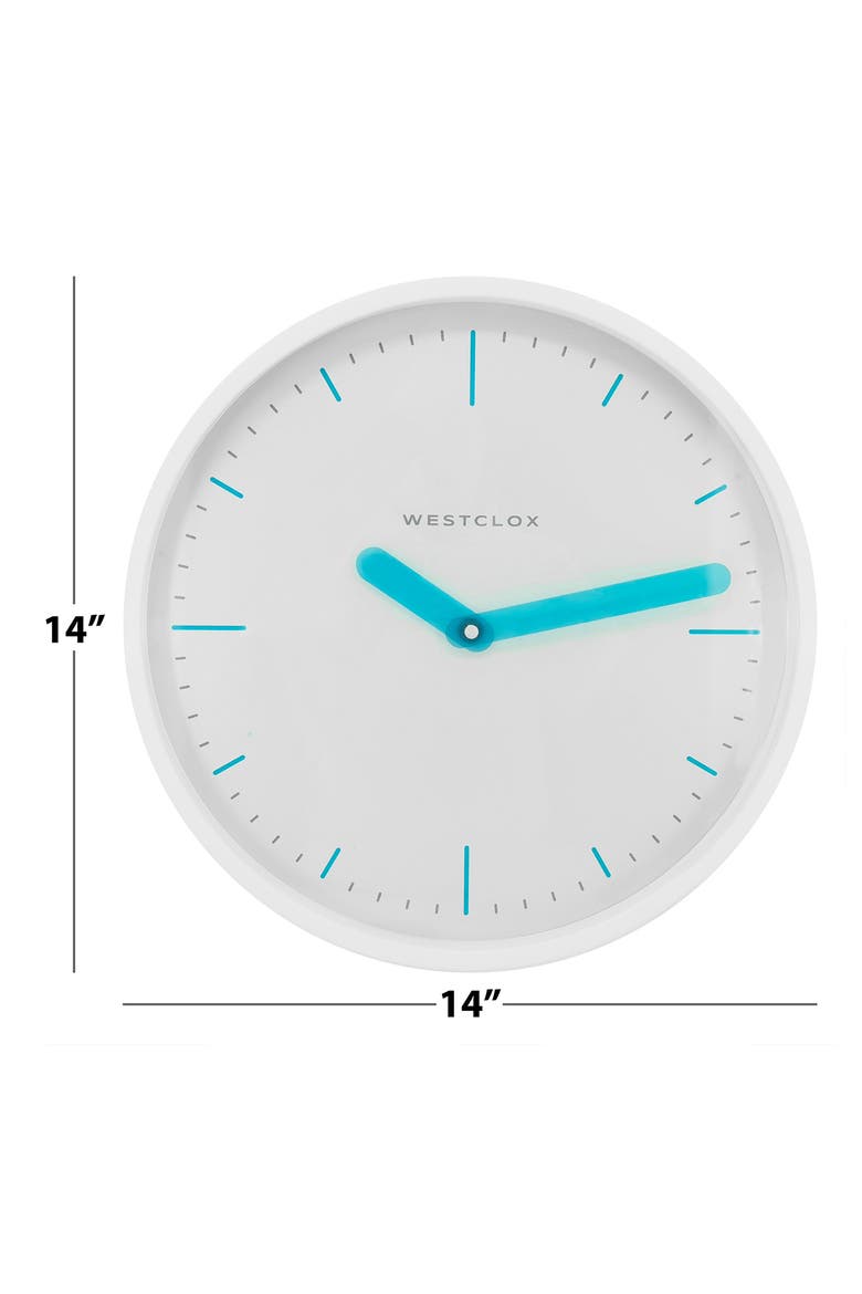 14-Inch Contemporary Wall Clock, Alternate, color, WHITE