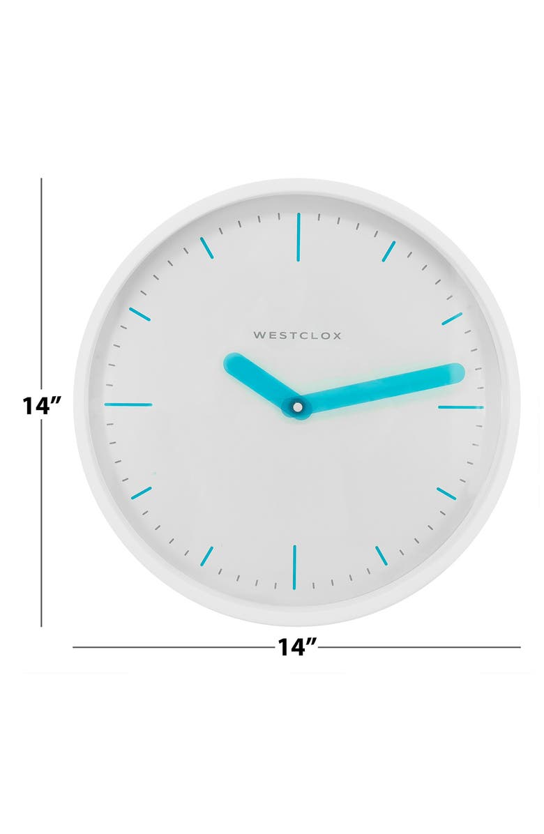 Westclox 14-Inch Contemporary Wall Clock, Alternate, color, White
