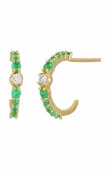 Bony Levy El Mar Diamond & Gemstone Hoop Earrings
