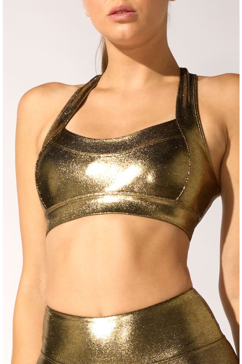 Racerback Sports Bra, Main, color, 24K GOLD