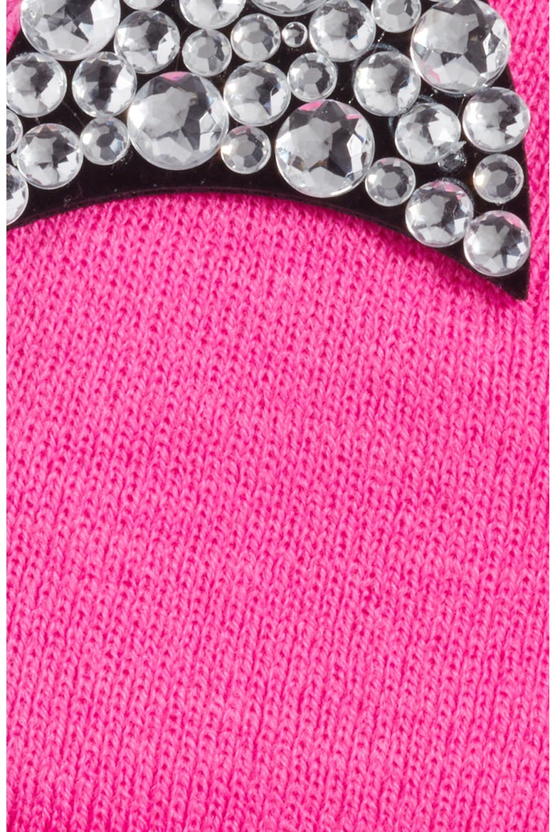 Jeweled Cat Ear Beanie, Alternate, color, HOT PINK
