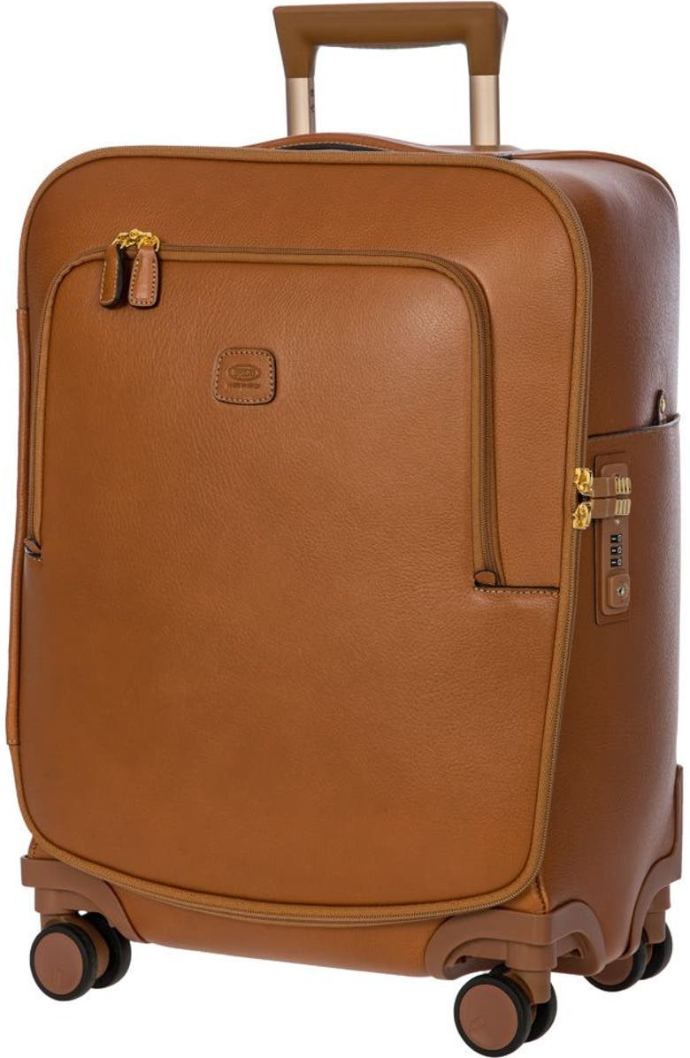 Bric's Life Pelle 21" Carry-On Spinner, Alternate, color, Cognac