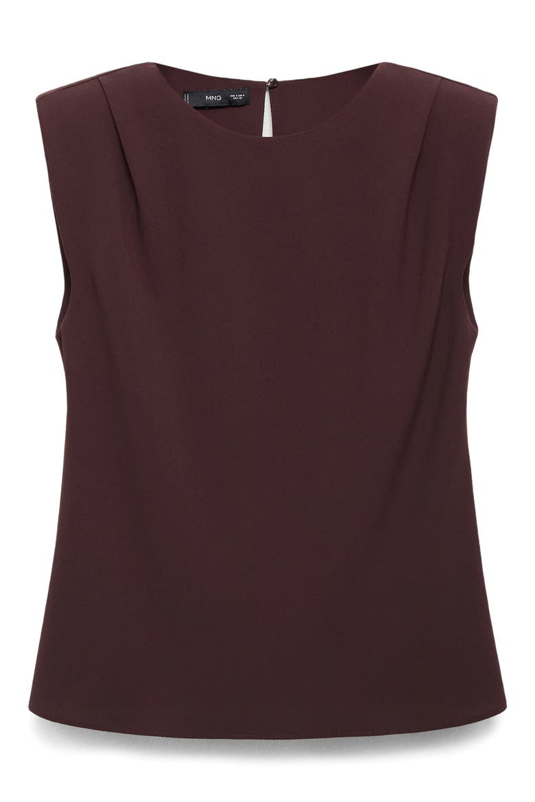 Ruched Strong Shoulder Top, Alternate, color, CHOCOLATE