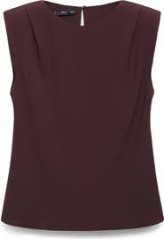 MANGO Ruched Strong Shoulder Top