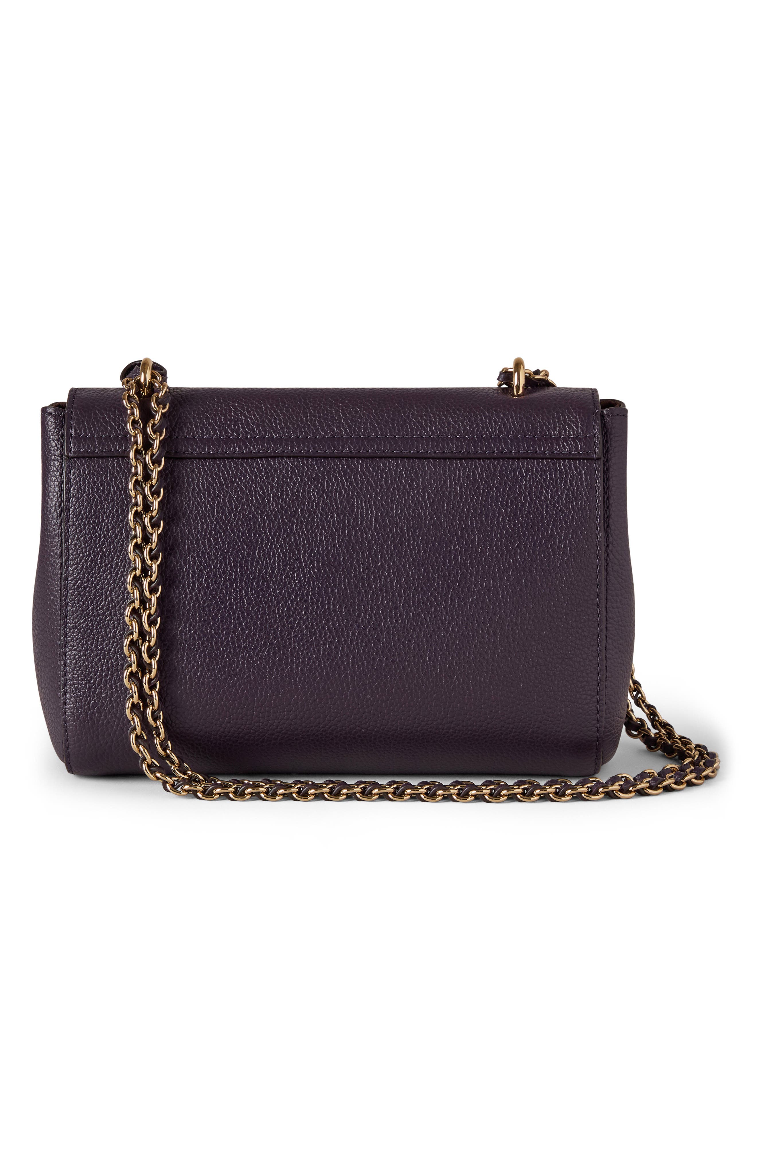 Mulberry Lily Grained Leather Shoulder Bag, Alternate, color, Deep Aubergine