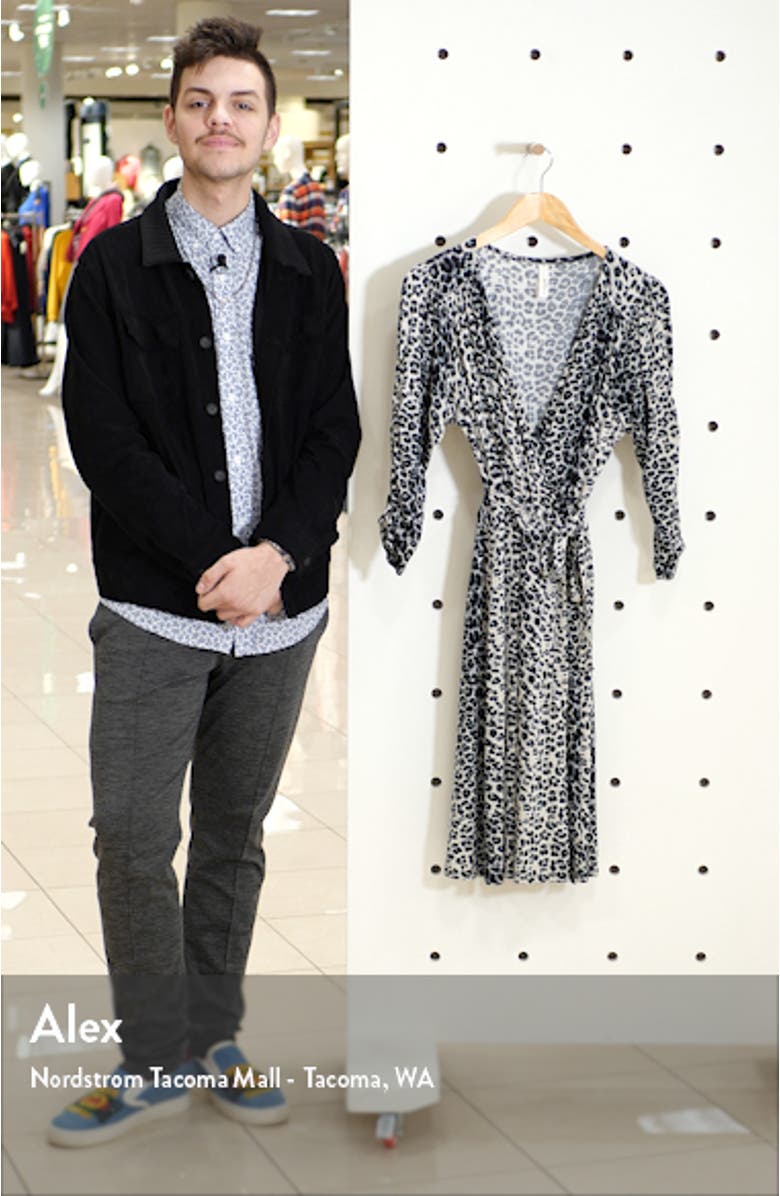 Leopard Print Wrap Front Dress, sales video thumbnail
