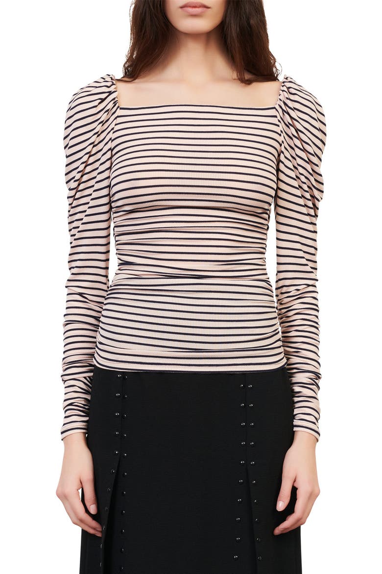 Take Square Neck Long Sleeve T-Shirt, Main, color, PINK / NAVY