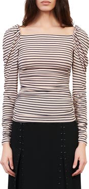 maje Take Square Neck Long Sleeve T-Shirt