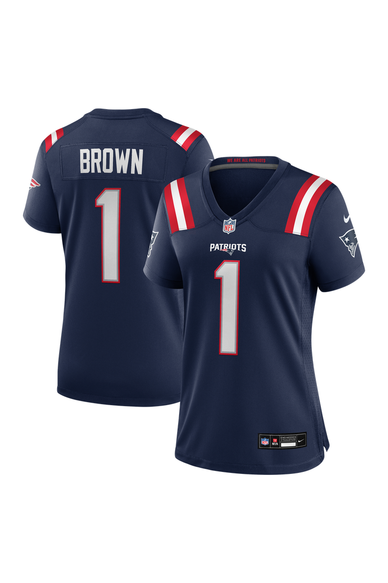 Women's Nike A.J. Brown Navy New England Patriots Game Jersey, Main, color, Navy