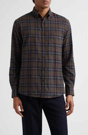 Check Brushed Cotton Flannel Button-Down Shirt