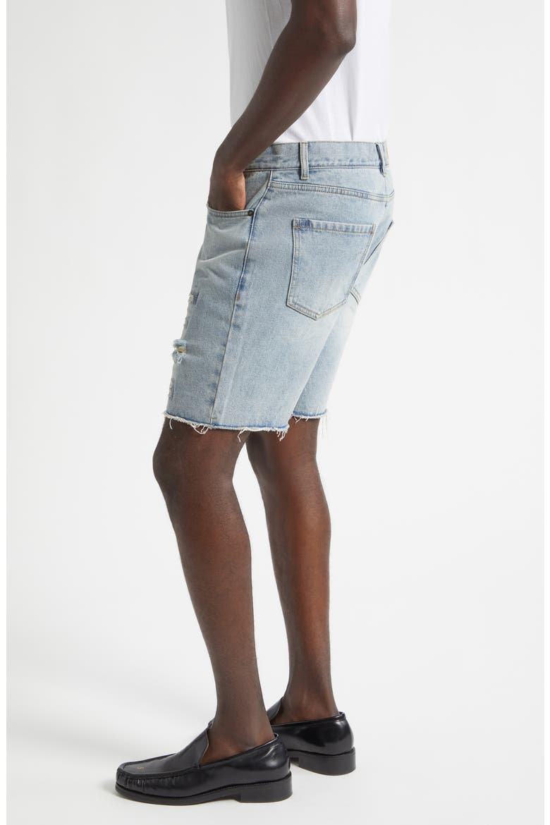 Distressed Cutoff Denim Shorts, Alternate, color, LIGHT BLUE WASH