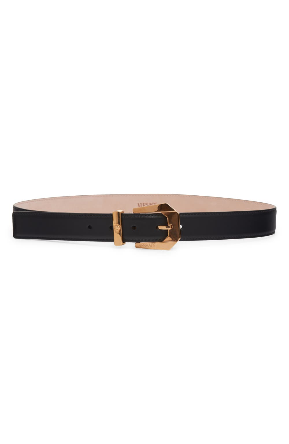 Classic Leather Belt, color, BLACK/ VERSACE GOLD