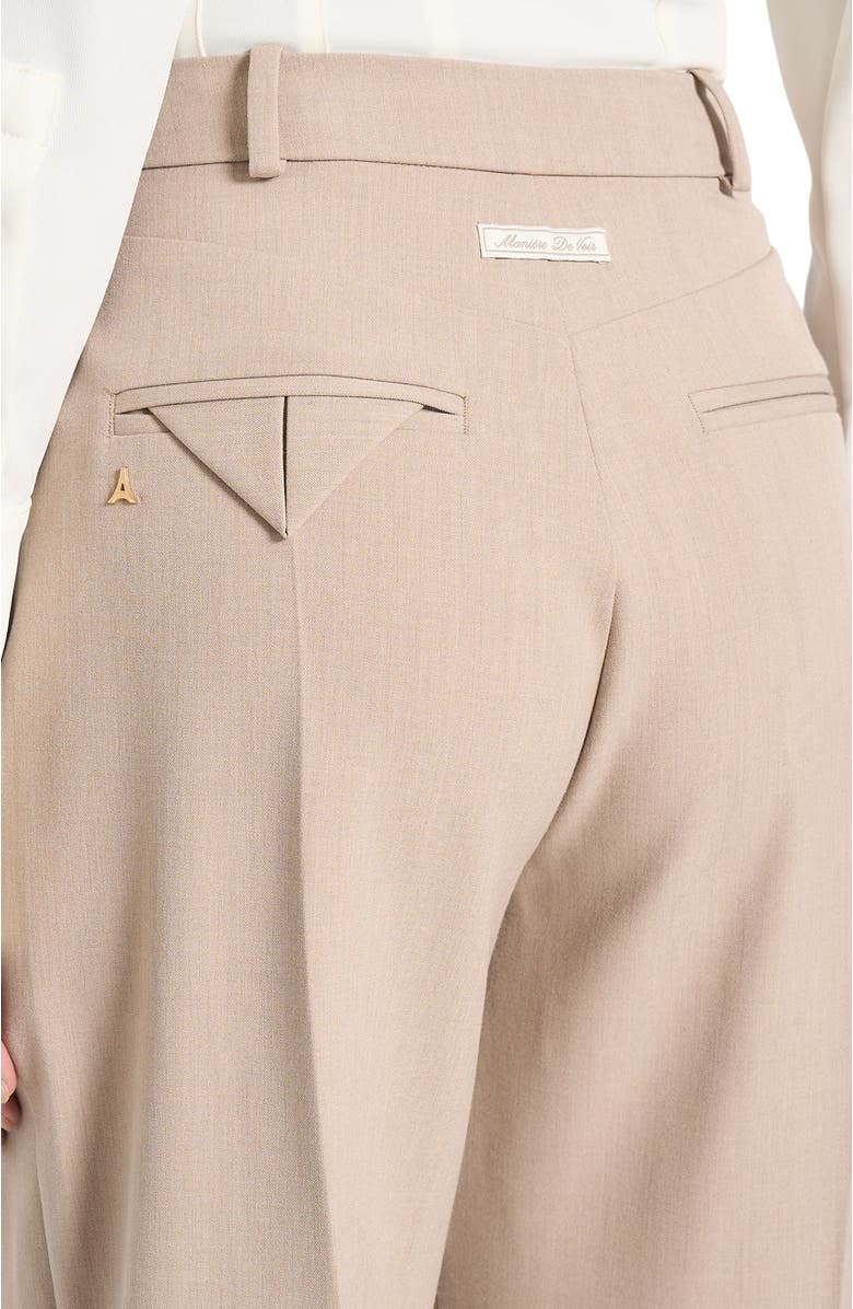 Manière De Voir Julie Tailored Twin Pleat Trousers, Alternate, color, Taupe