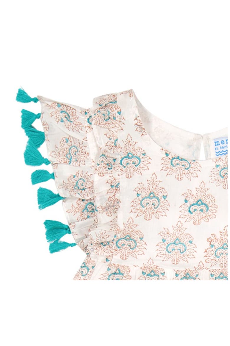 The Sophie Girls Tassel Dress, Alternate, color, Aqua