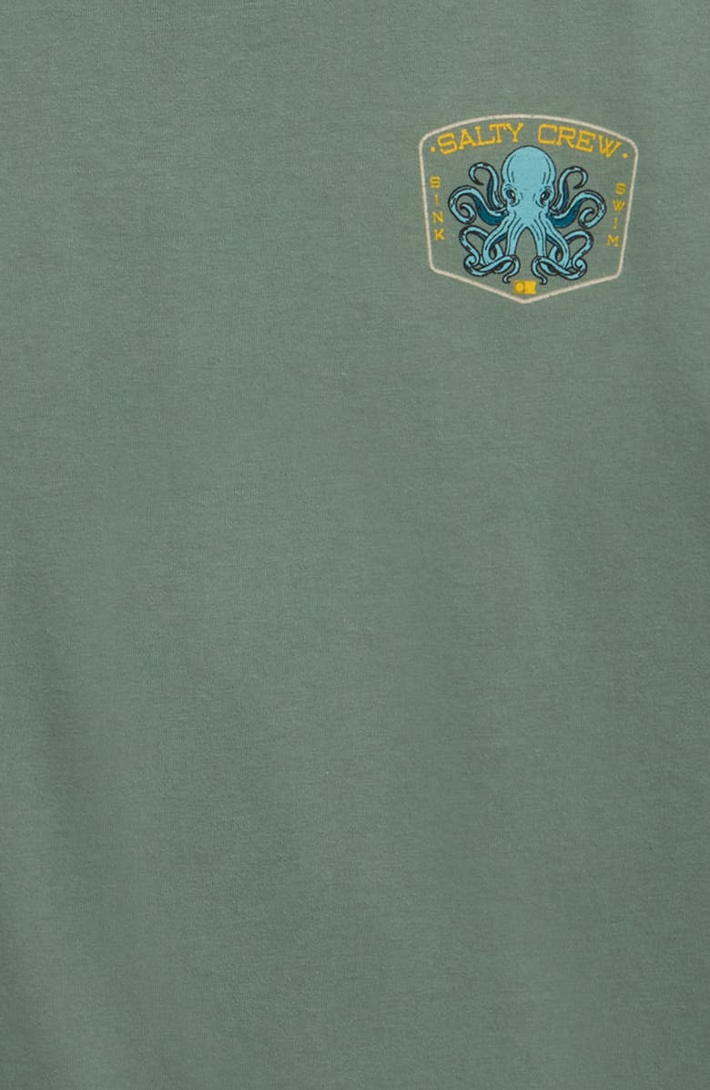 Salty Crew Kids' Tako Club Graphic T-Shirt, Alternate, color, Laurel Wreath