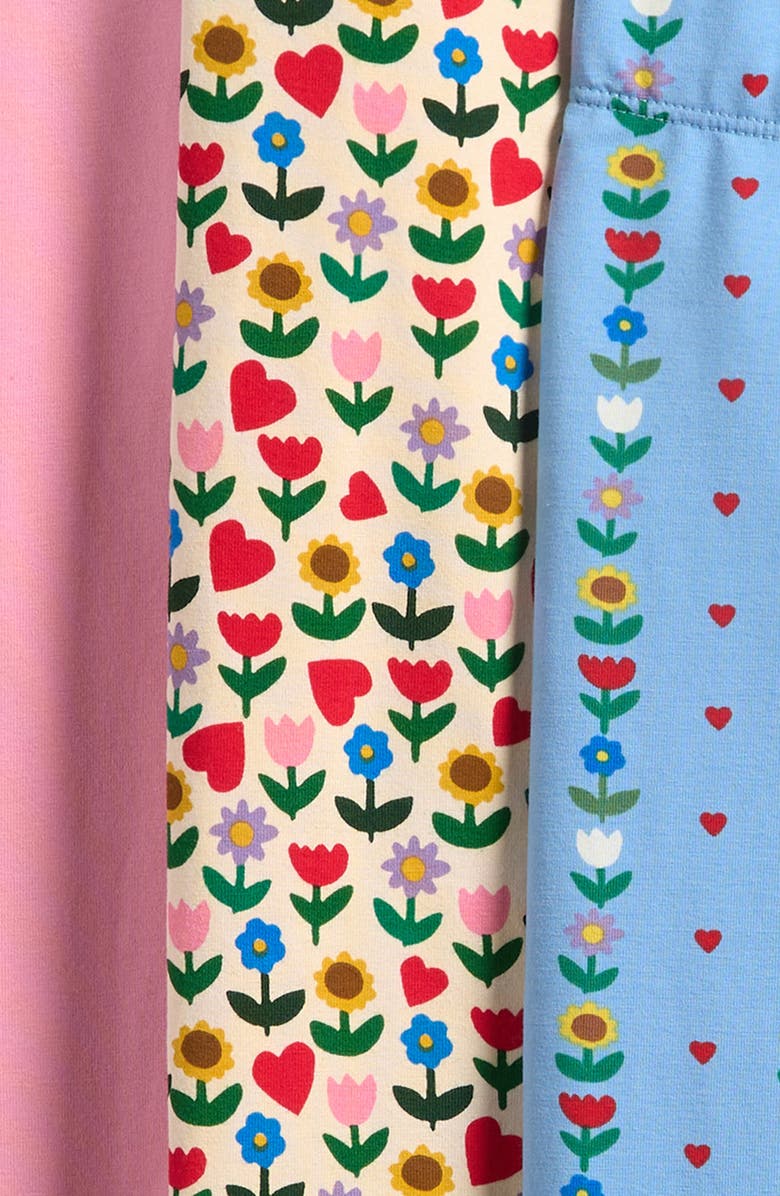 Mini Boden Kids
 Assorted 3-Pack Stretch Cotton Blend Leggings, Alternate, color, Multi Sunflower Garden