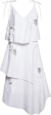 3.1 Phillip Lim Floral Appliqué Layered Midi Dress