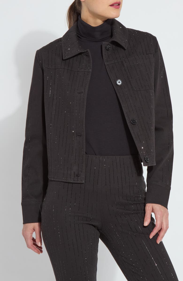 Lysse Nala Beaded Denim Trucker Jacket, Main, color, 