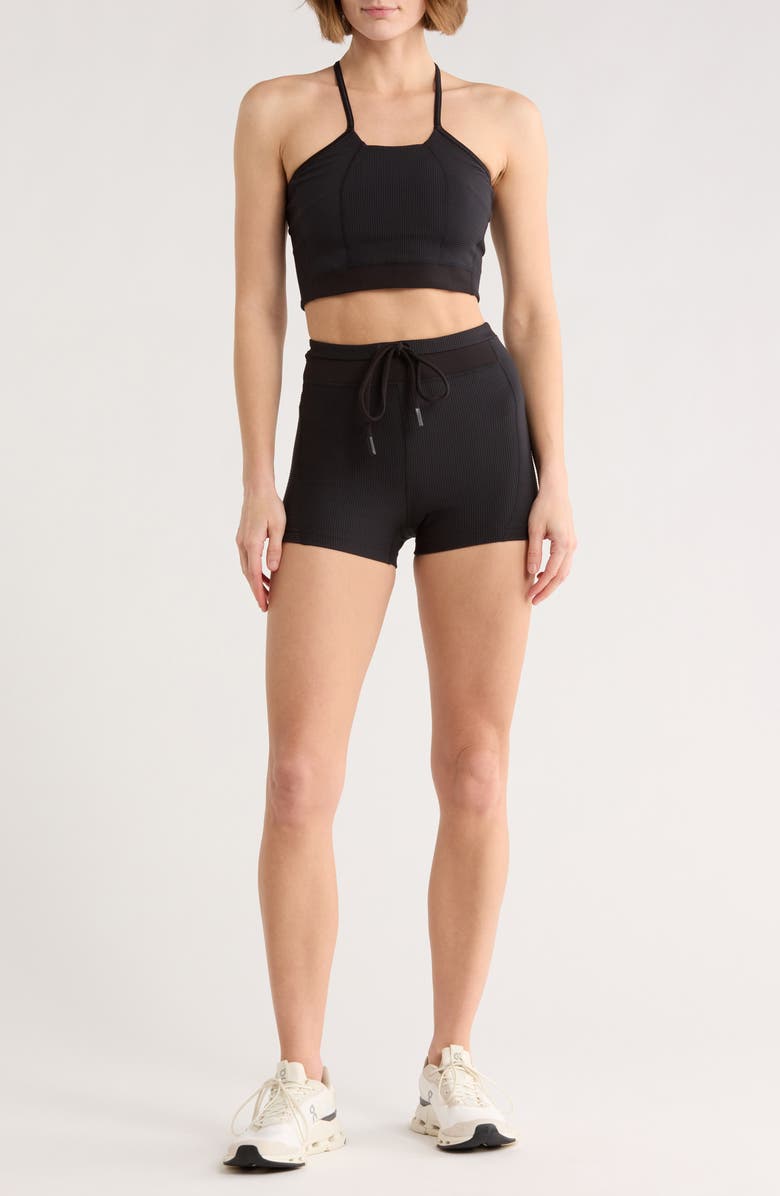 FP Movement by Free People FP Movement Tapped Out Crop Top & Shorts Set, Main, color, Black