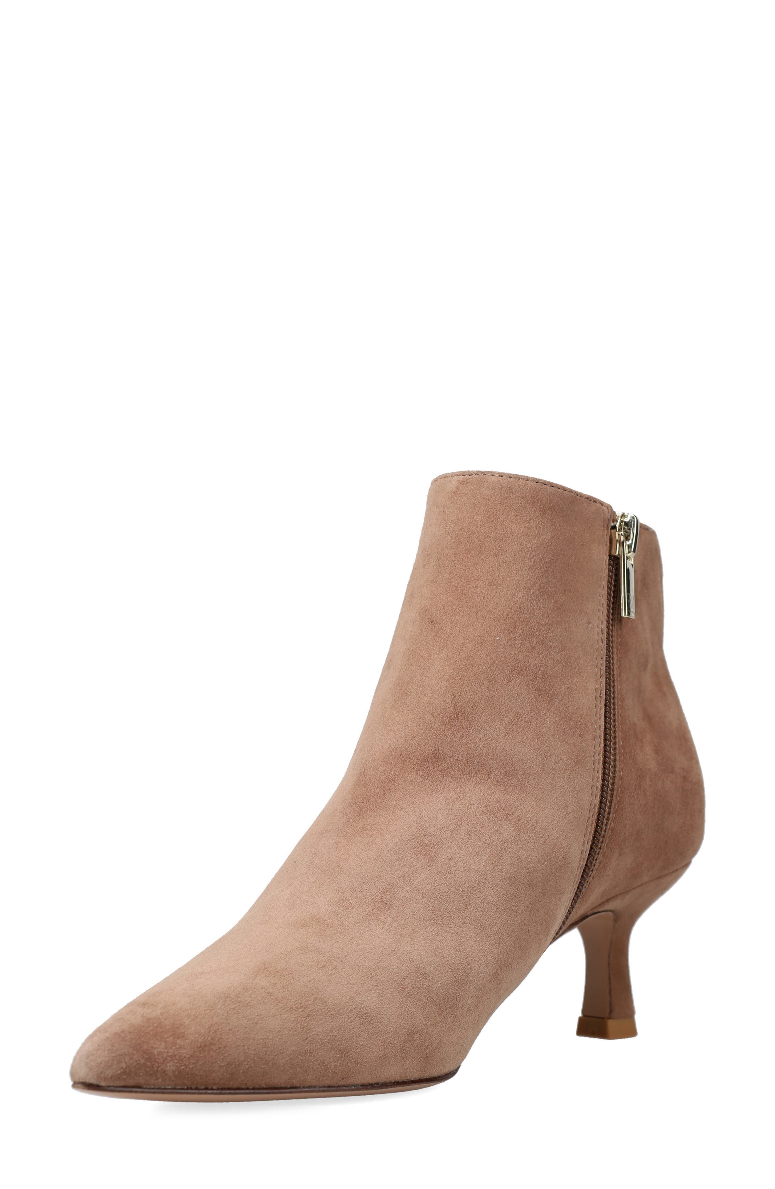 Kiesa Pointed Toe Kitten Heel Bootie, Alternate, color, TAUPE