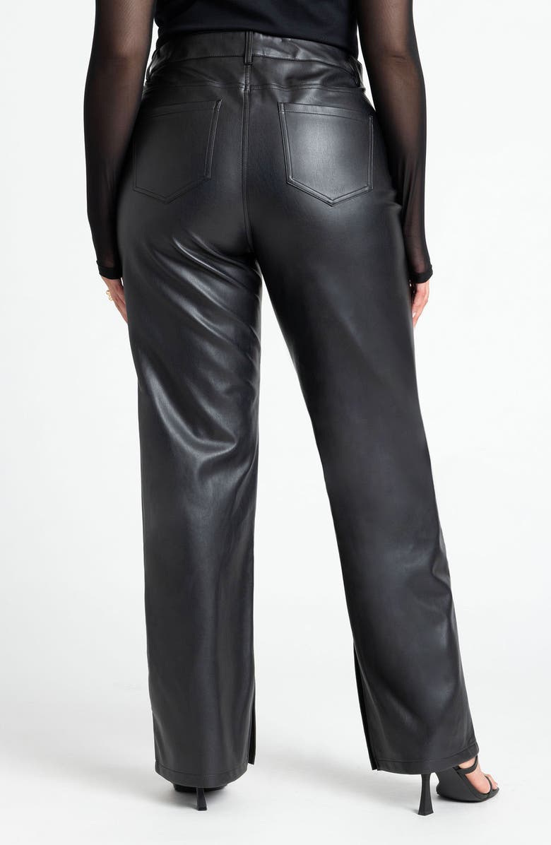 ELOQUII Faux Leather Pants, Alternate, color, 