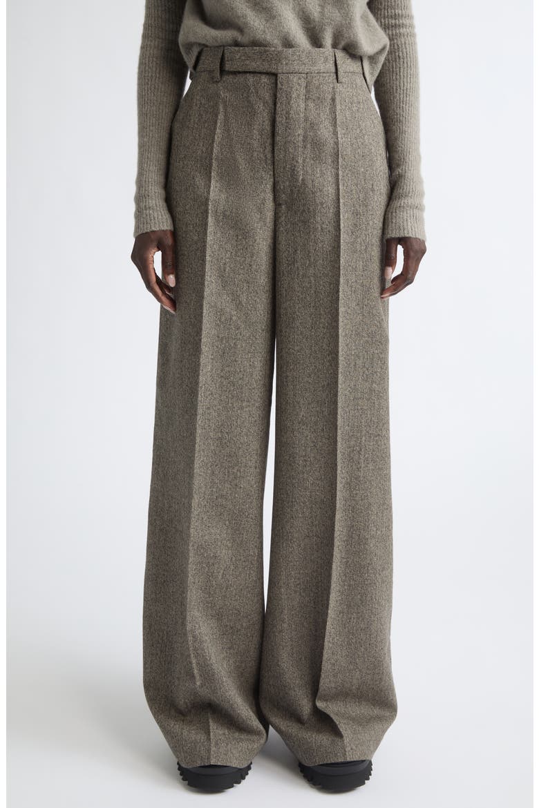 Tailored Wide Leg Wool Pants, Main, color, BLACK MELANGE