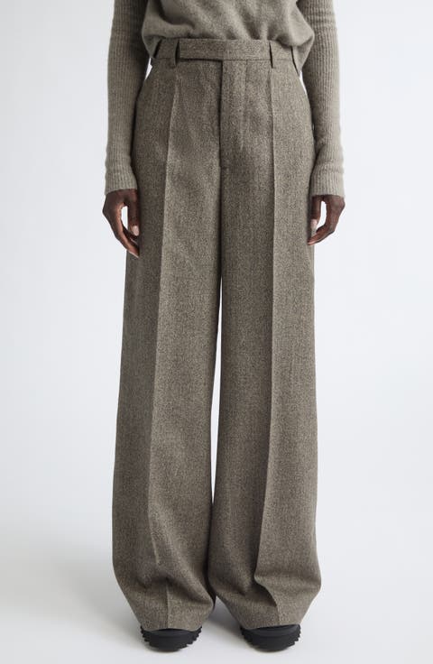 Tailored Wide Leg Wool Pants