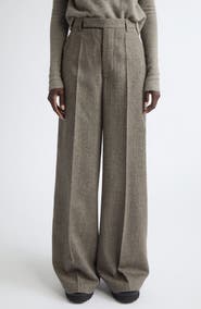 Rick Owens Tailored Wide Leg Wool Pants