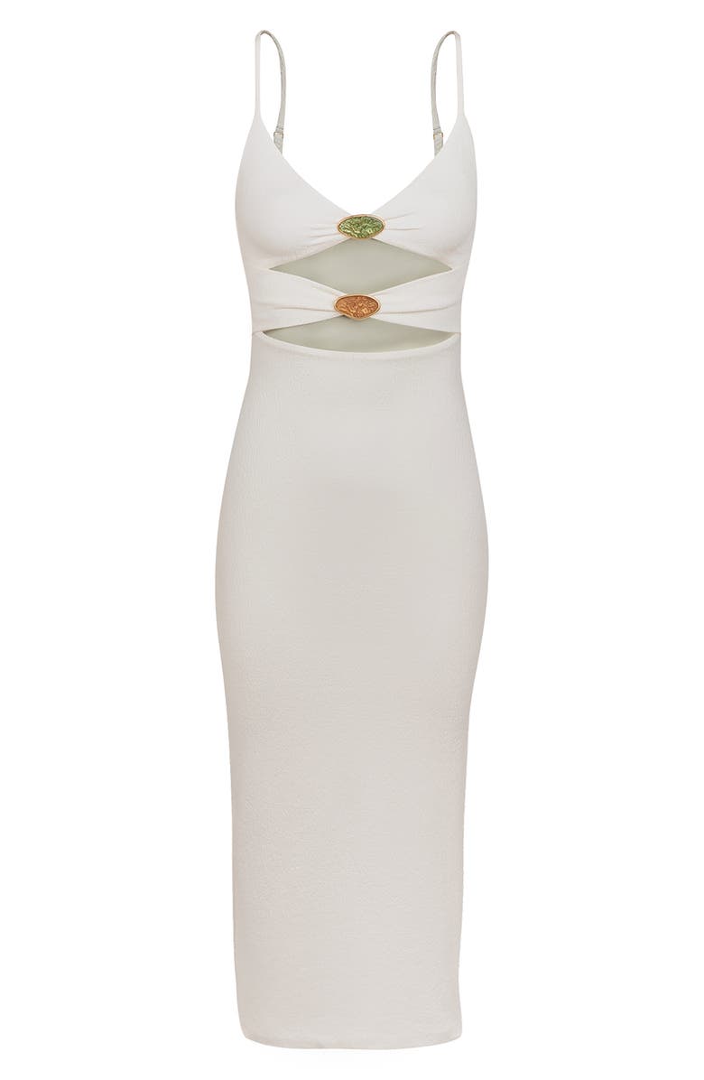 ViX Paula Hermanny Petra Cutout Cover-Up Maxi Dress, Alternate, color, White