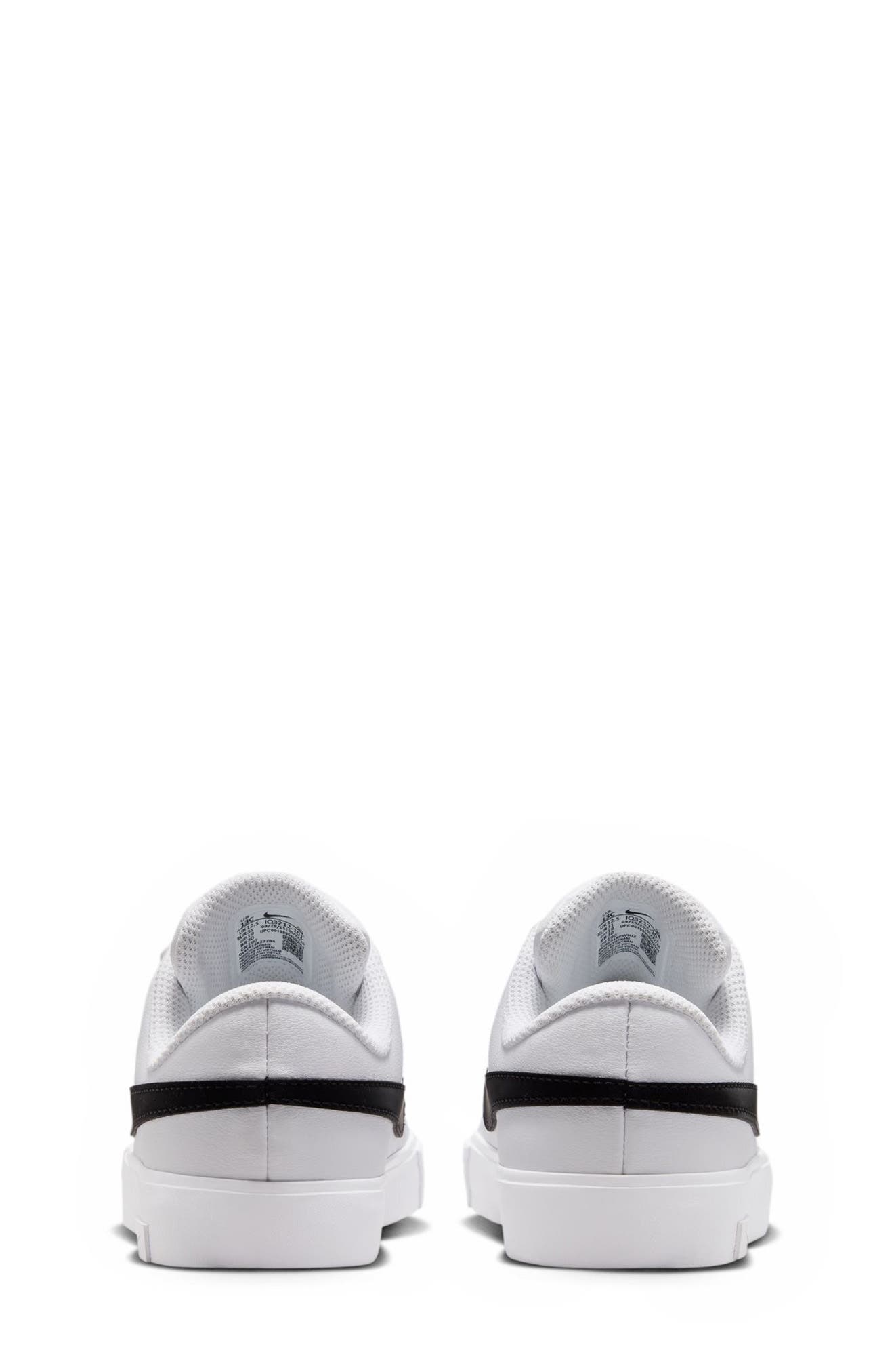 Kids' Tennis Essential Faux Leather Sneaker, Alternate, color, WHITE/ BLACK/ WHITE