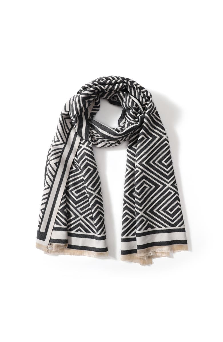 Youzey The Emma Scarf, Main, color, Dark Grey/Cream