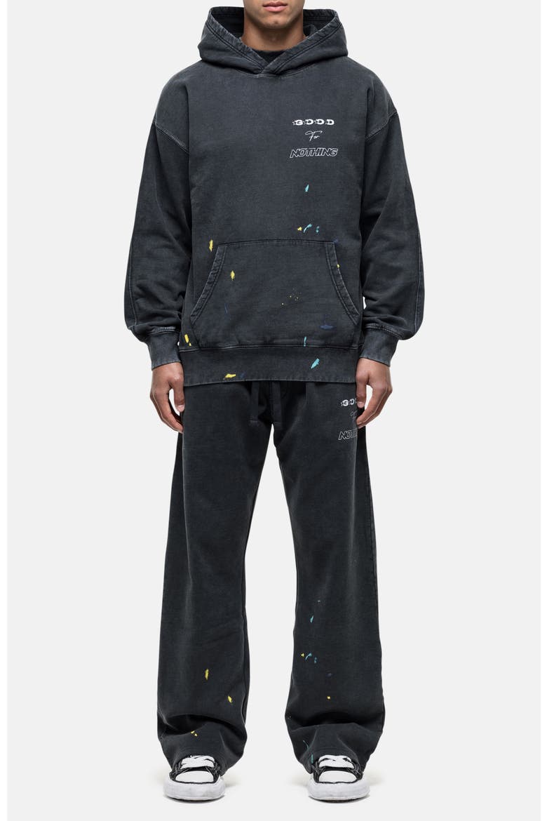 Nevada Black Paint Relaxed Hoodie, Alternate, color, Black