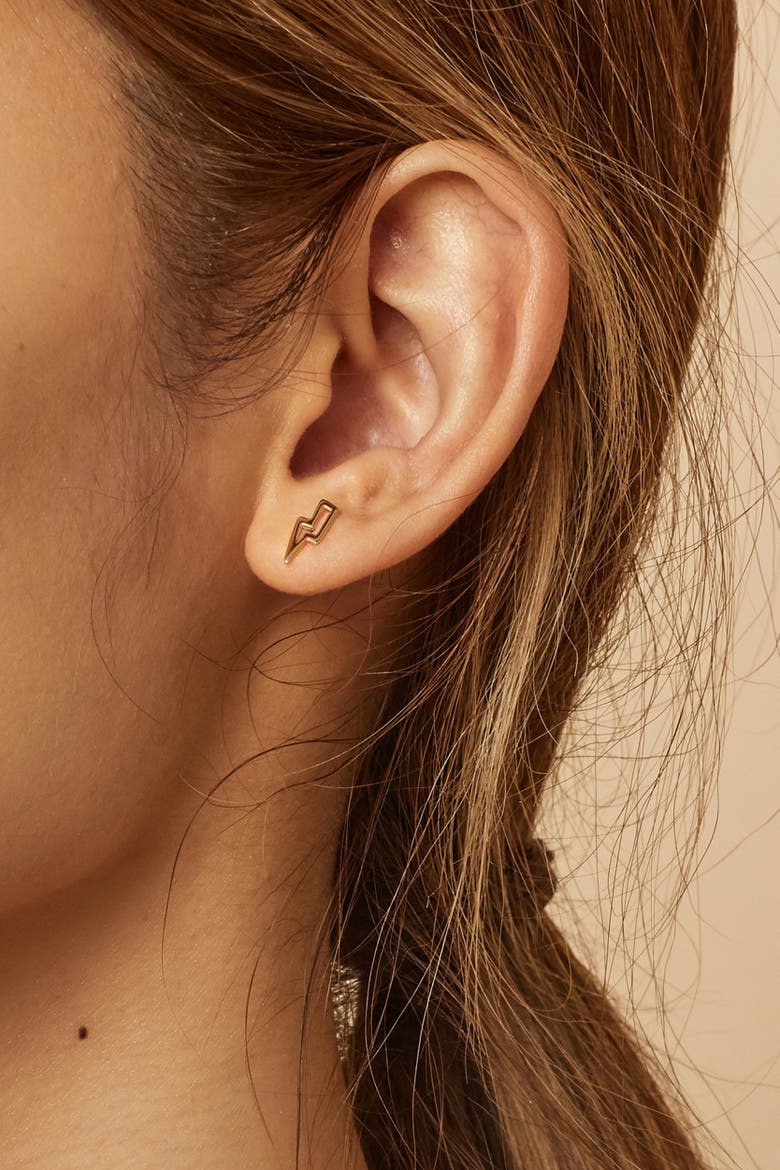 14K Yellow Gold Jupiter Studs, Alternate, color, Yellow Gold
