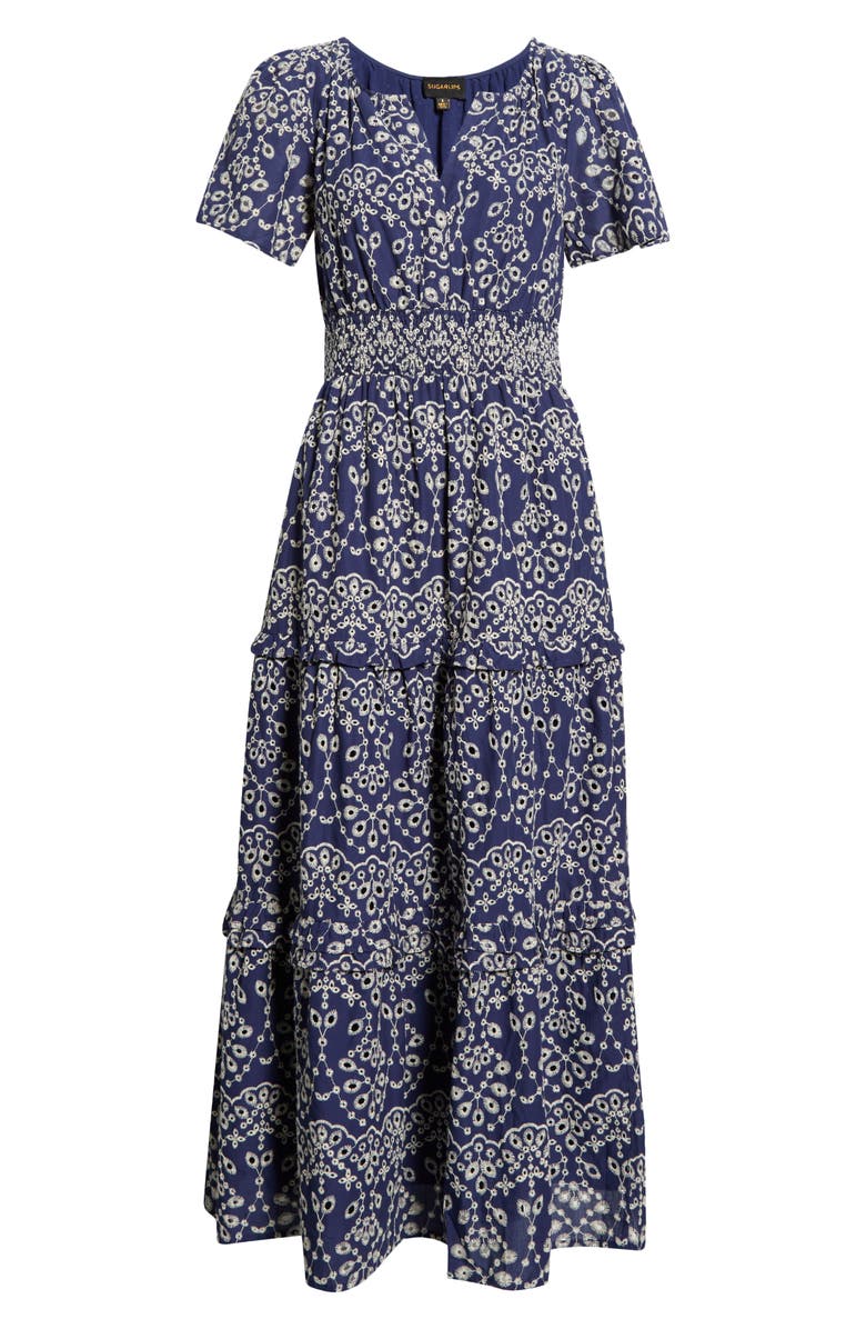 SUGARLIPS Viridinia Cotton Eyelet Maxi Dress, Alternate, color, 