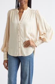 L'AGENCE Kiera Ladder Trim Blouse