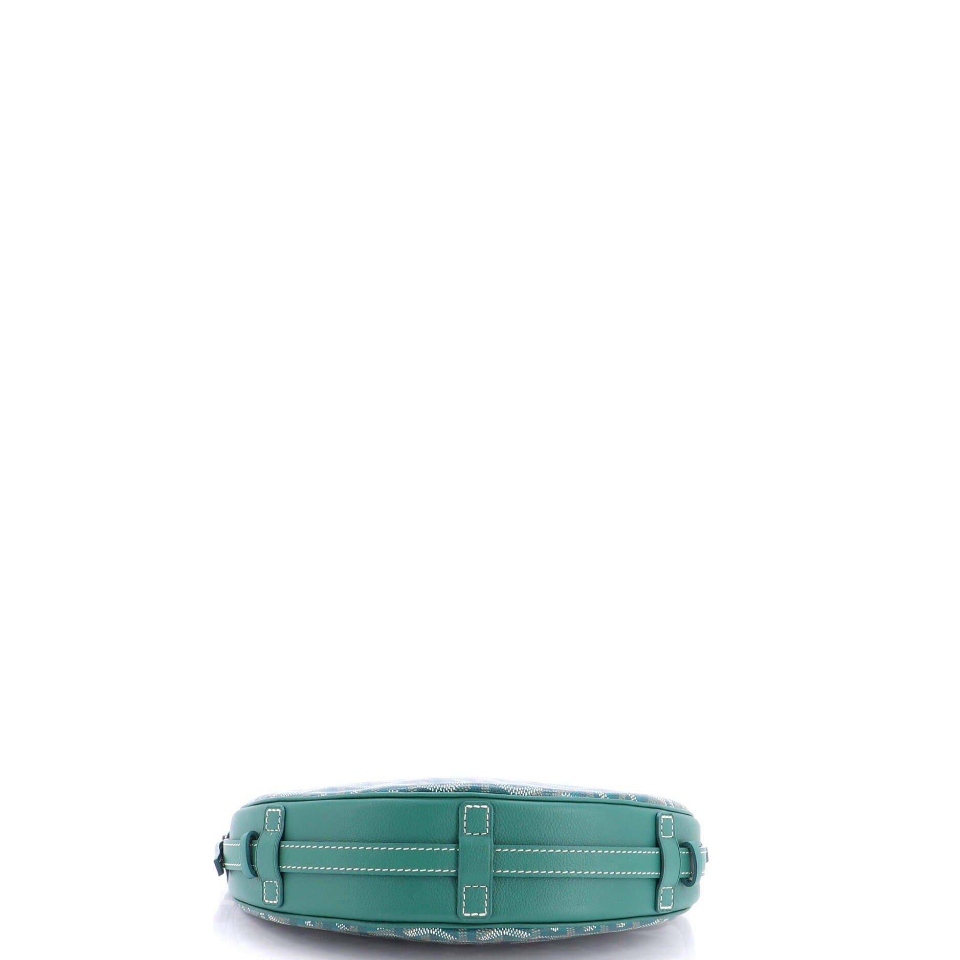 Hirondelle Shoulder Bag Coated Canvas and Leather, Alternate, color, Green