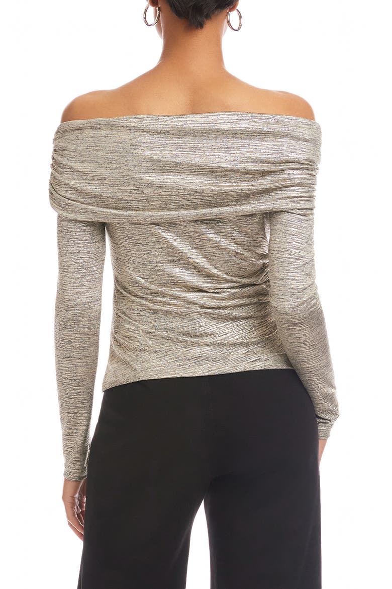Agnes Off the Shoulder Metallic Top, Alternate, color, GOLD DUST