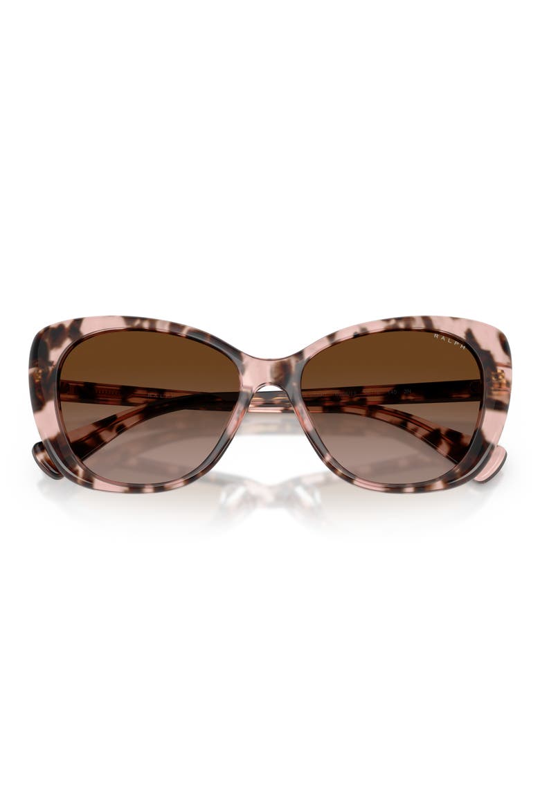 RA5329U 56mm Gradient Butterfly Sunglasses, Alternate, color, PINK HAVANA / BROWN GRADIENT